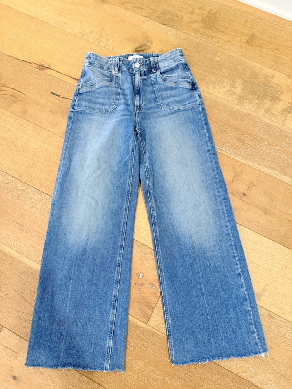 PAIGE Light Blue High-Rise Wide-Leg Jeans - Picture 3 of 5